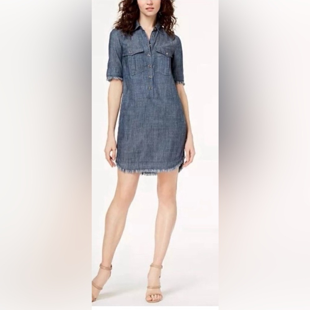 Trina Turk Rosetta Frey Chambray Shirt Dress